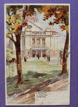 Ansichtskarte AK Stuttgart 1902 K Interims Theater Lithografie